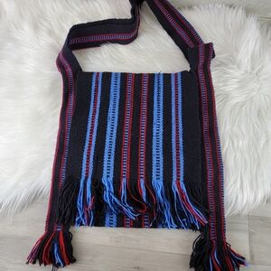 SASAC Knit Fringe Tassle Striped Crossbody Shoulder Bag